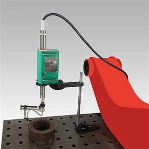 Máquina para soldar cosechadora con orificio de línea